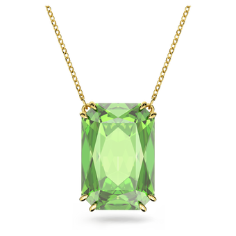 swarovski millenia pendant  green  gold tone plated