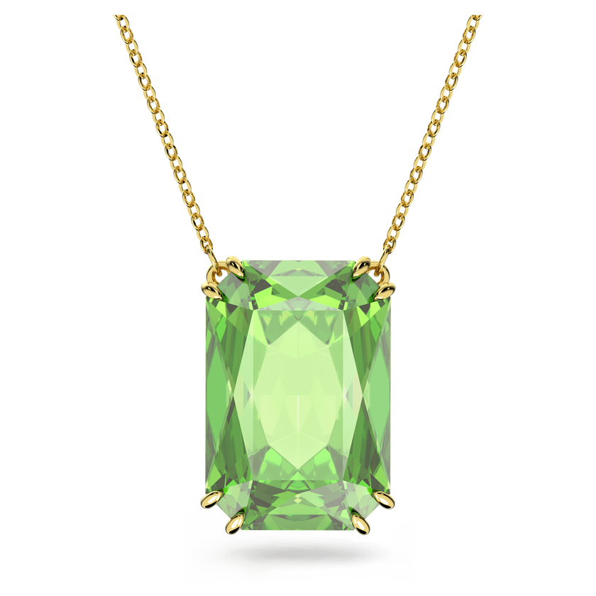 swarovski millenia pendant  green  gold tone plated