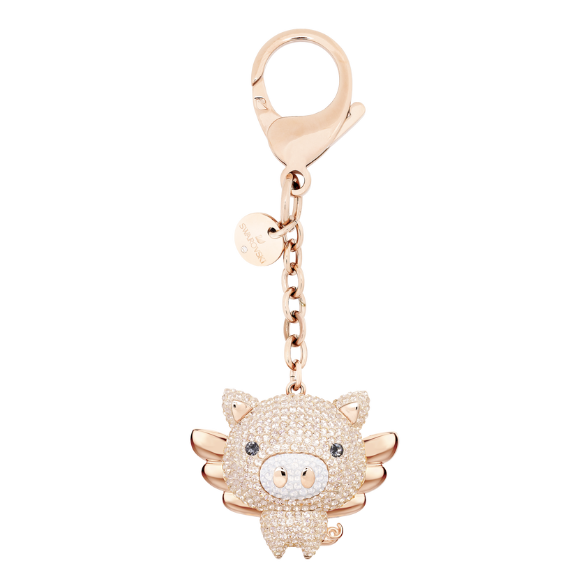 Little Pig Bag Charm, Pink, Mixed plating