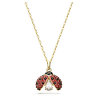 Idyllia pendant, Ladybug, Red, Gold-tone plated