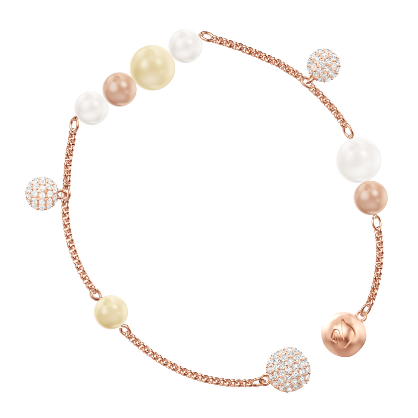 Swarovski Remix Collection Pearl Strand, Large, Multi-colored, Rose gold plating