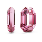 swarovski lucent hoop earrings octagon shape small pink