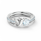 Lifelong Heart ring, Heart, White, Rhodium plated