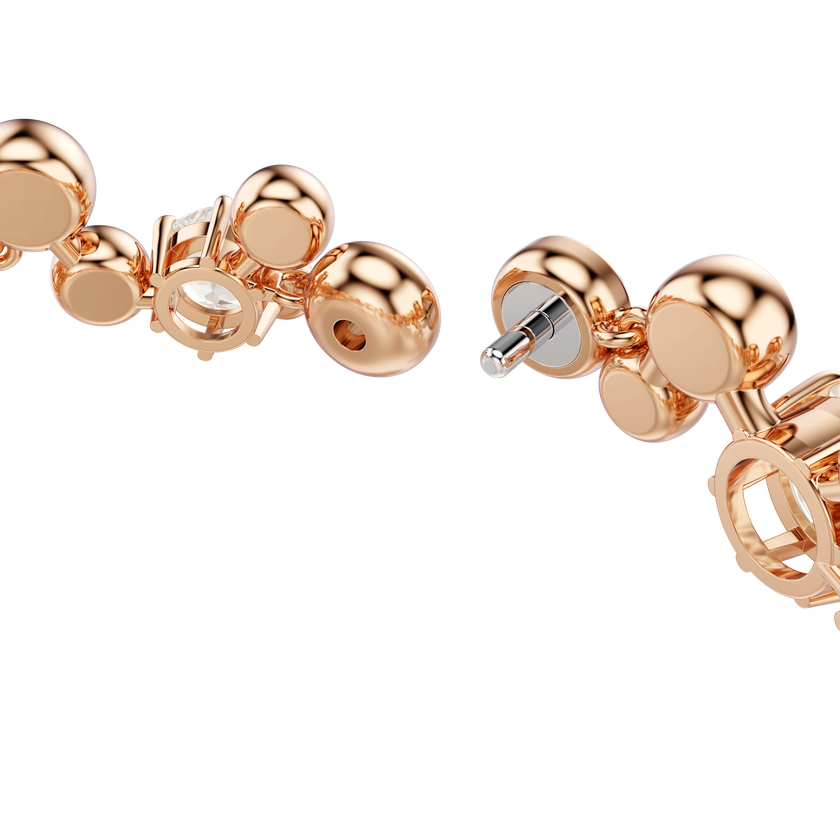 swarovski constella bracelet  round cut  white  18k rose gold finish