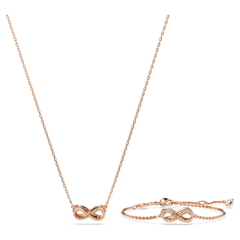 swarovski hyperbola set infinity white rose gold tone plated