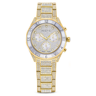 swarovski dextera lux watch  swiss made  metal bracelet  gold tone  gold tone finish