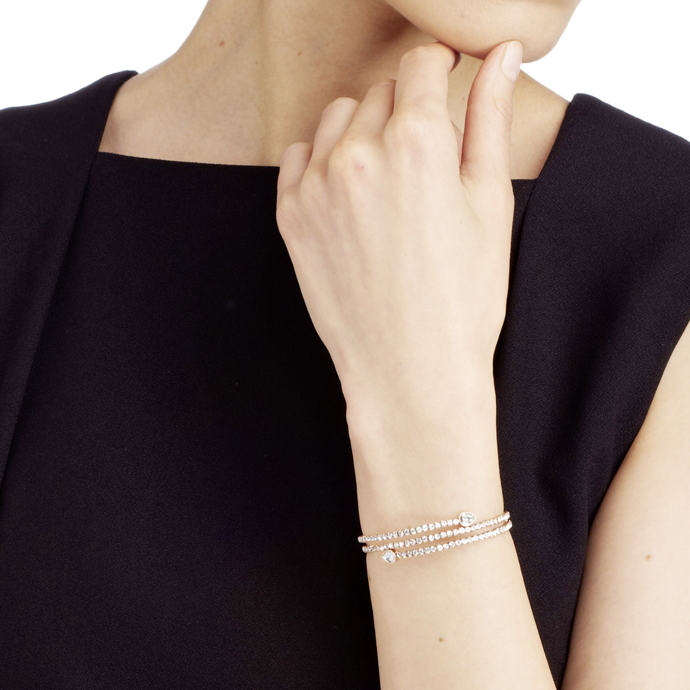 Swarovski twisty drop bangle rose gold discount