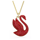 swarovski swan pendant swan large red gold tone plated