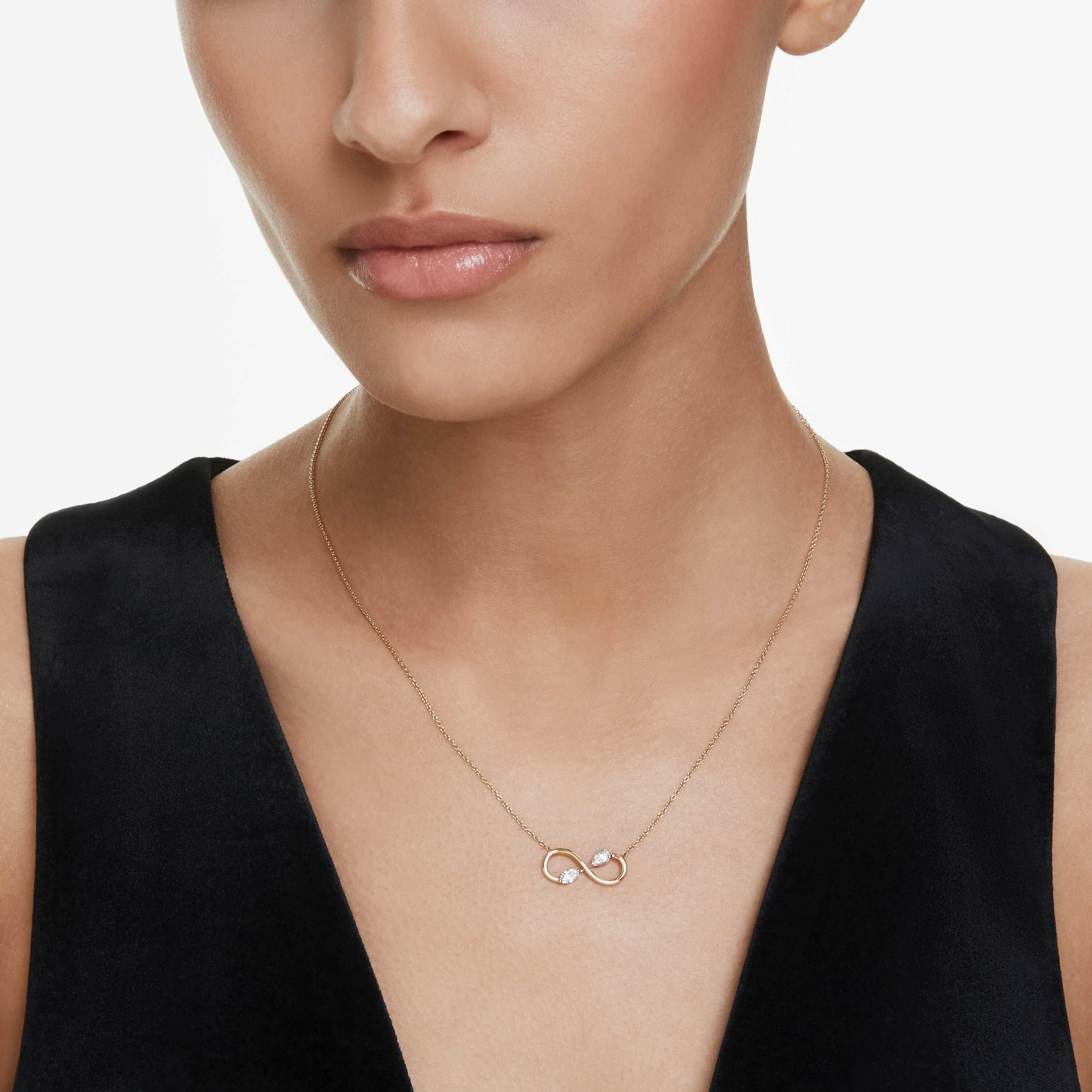 swarovski eternity pendant  lab grown diamonds 0 35 ct tw  mixed shapes  18k yellow gold