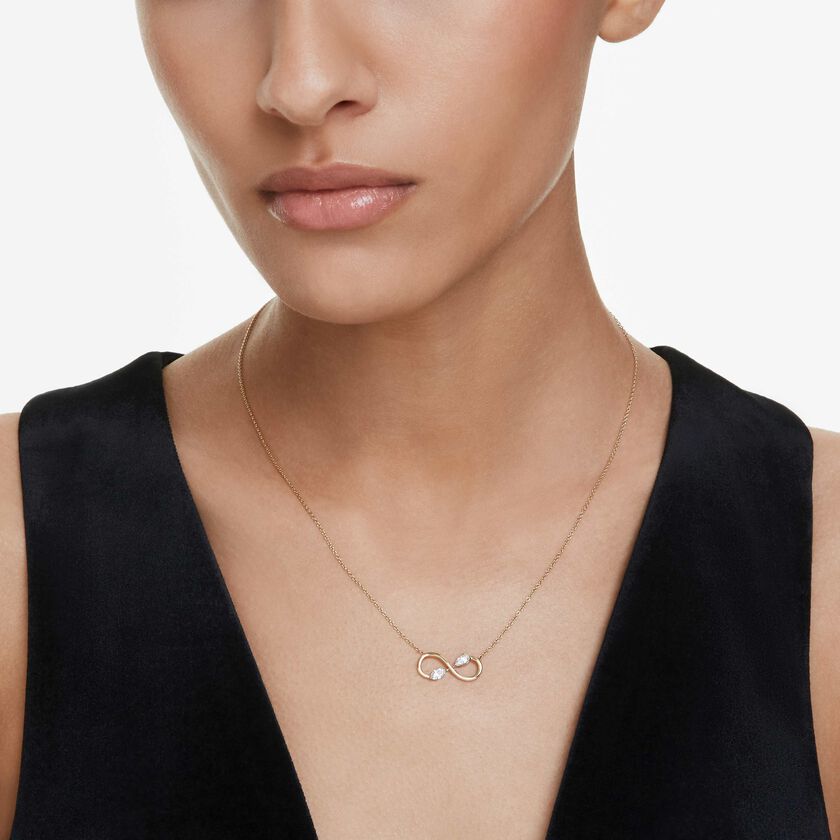 swarovski eternity pendant  lab grown diamonds 0 35 ct tw  mixed shapes  18k yellow gold