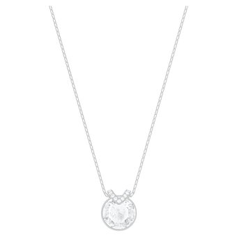 swarovski bella v pendant  round cut  white  rhodium plated
