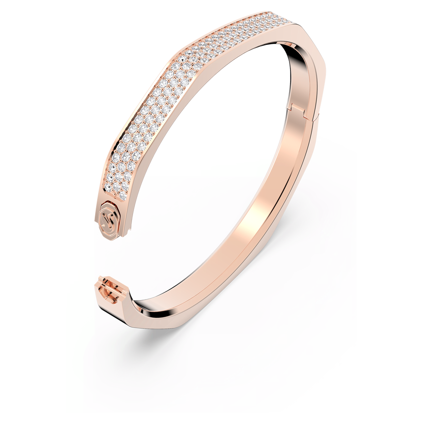 swarovski dextera bangle  octagon shape  white  rose gold tone plated
