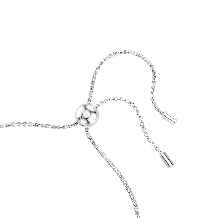 swarovski matrix bracelet  round cut  pink  rhodium plated
