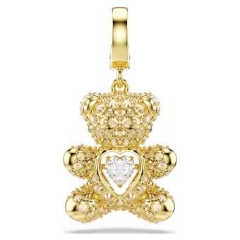 swarovski idyllia charm  mixed cuts  teddy  gold tone  gold tone plated