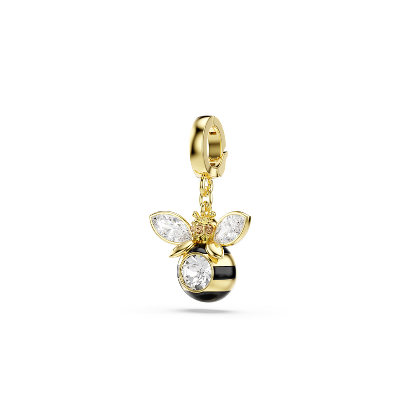 swarovski idyllia charm  mixed cuts  bee  multicolored  gold tone plated
