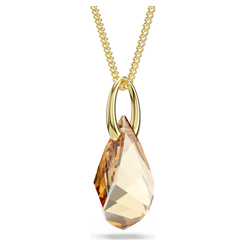 swarovski energic pendant  brown  18k gold finish