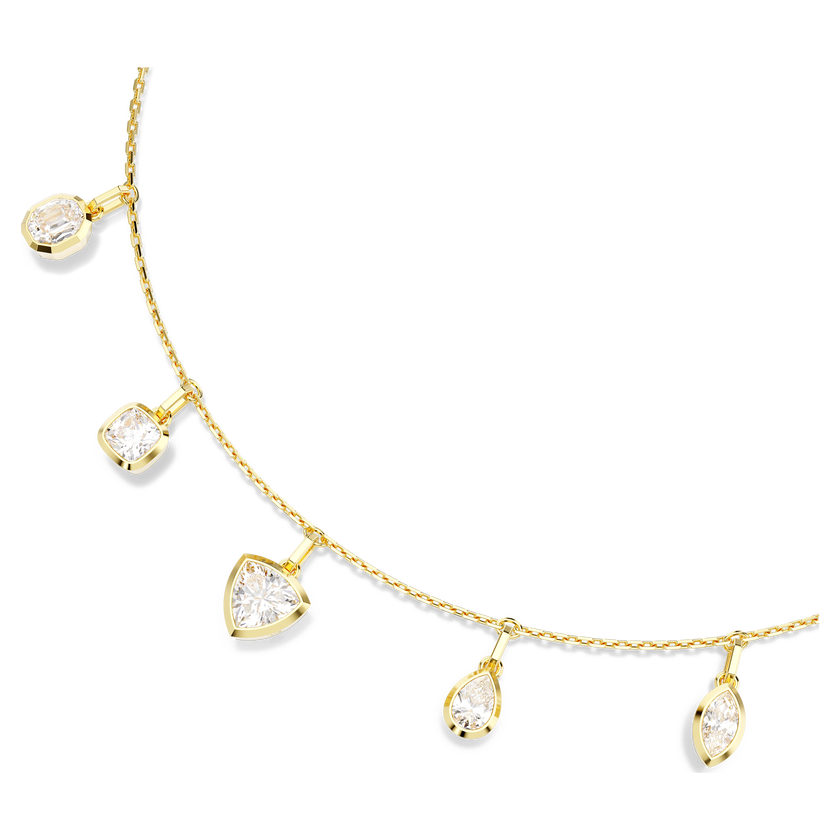 swarovski imber necklace  mixed cuts  white  gold tone plated