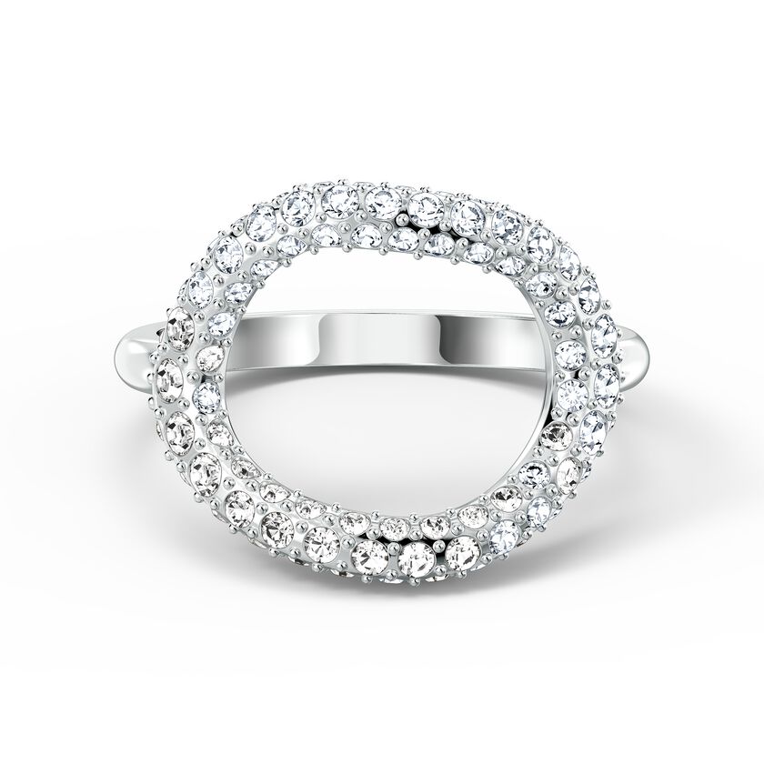 The Elements Air Ring, White, Rhodium plated