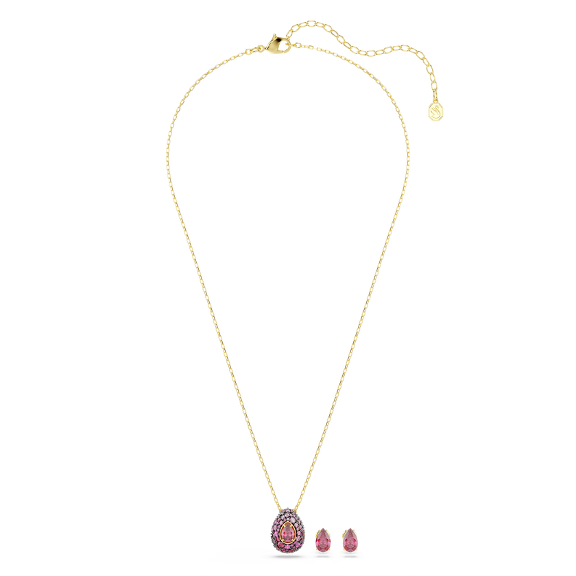 swarovski sublima set  set  2   pear cut  red  18k gold finish