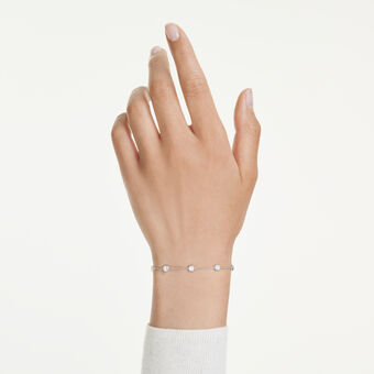 swarovski octagon bracelet  lab grown diamonds 0 8 ct tw  round shape  sterling silver