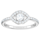Luckily Evil Eye Ring, White, Rhodium Plating