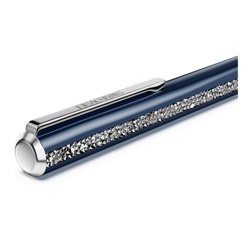 swarovski crystal shimmer glide ballpoint pen  blue  blue lacquered  chrome plated