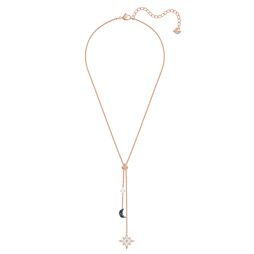 Swarovski Symbolic Y Necklace, Multi-colored, Rose-gold tone plated
