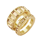 Fluid Stacking Ring, Brown, Gold-tone plated