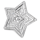 swarovski stella ring large white rhodium plated