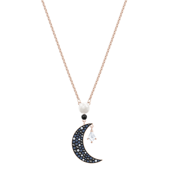 swarovski symbolic pendant  multi colored  rose gold tone plated