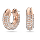 swarovski dextera hoop earrings pav white rose gold tone plated