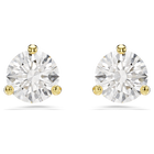 swarovski solitaire stud earrings round cut white gold tone plated