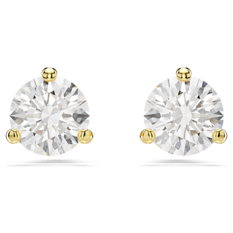 swarovski solitaire stud earrings round cut white gold tone plated