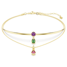 swarovski imber layered necklace  mixed cuts  multicolored  18k gold finish