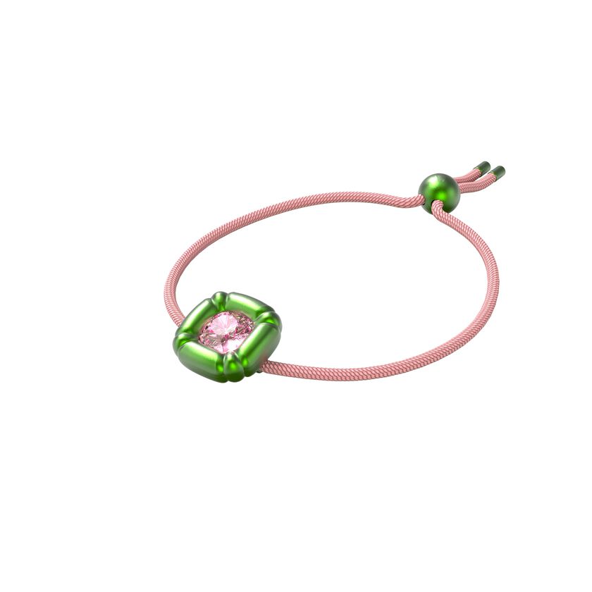 Dulcis bracelet, Cushion cut crystals, Green