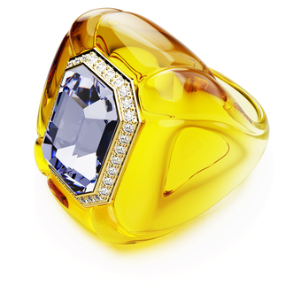 swarovski dulcis cocktail ring cushion cut pav yellow