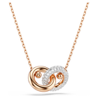 swarovski dextera pendant  round cut  white  rose gold tone plated