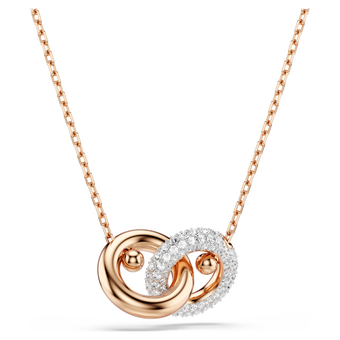 swarovski dextera pendant  round cut  white  rose gold tone plated