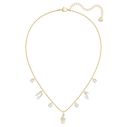 Pleasant Necklace, White, Gold-tone plated