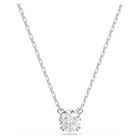 Constella pendant, Round cut, White, Rhodium plated