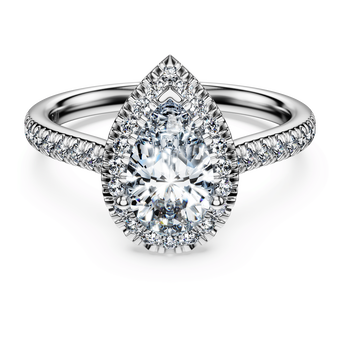 swarovski eternity halo solitaire ring  laboratory grown diamonds 1 3 ct tw  18k white gold