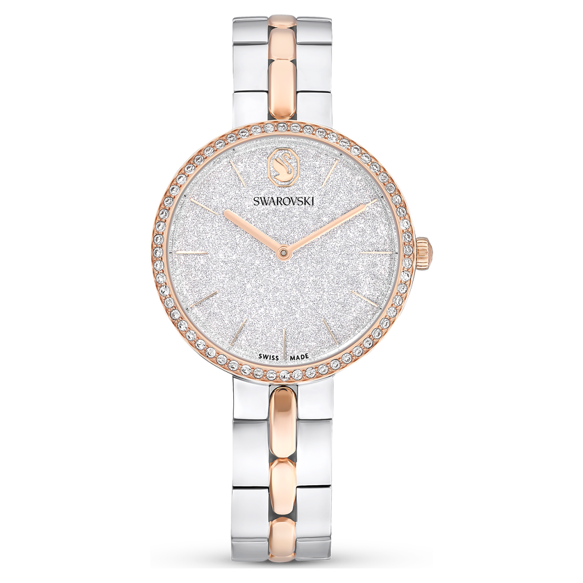 swarovski cosmopolitan watch  swiss made  metal bracelet  silver tone  mixed metal finish