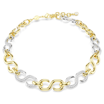 swarovski dextera necklace  round cut  chain  white  mixed metal finish