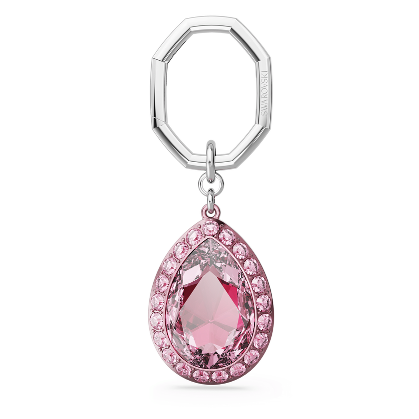 swarovski key ring  pear cut  pink