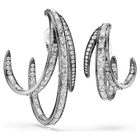 swarovski the vienna collection ear cuff set 3 feather white ruthenium plated