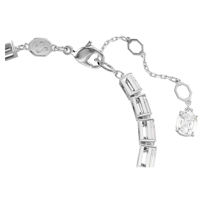 swarovski matrix tennis bracelet  baguette cut  white  rhodium plated