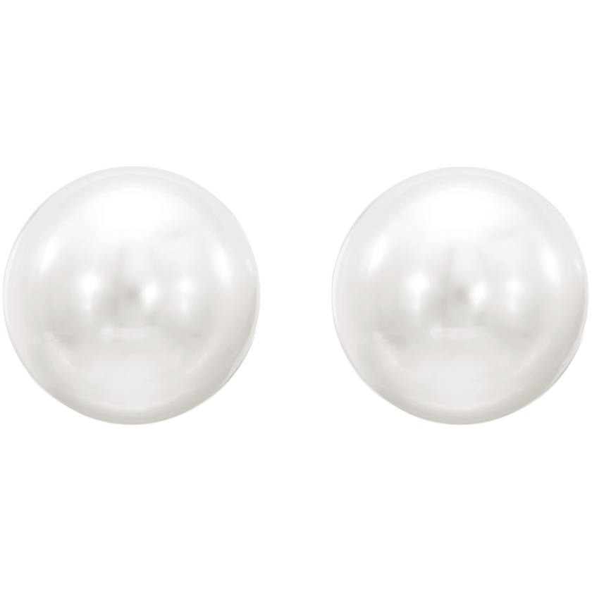 Attract Pearl Pierced Earrings, White, Rhodium Plating