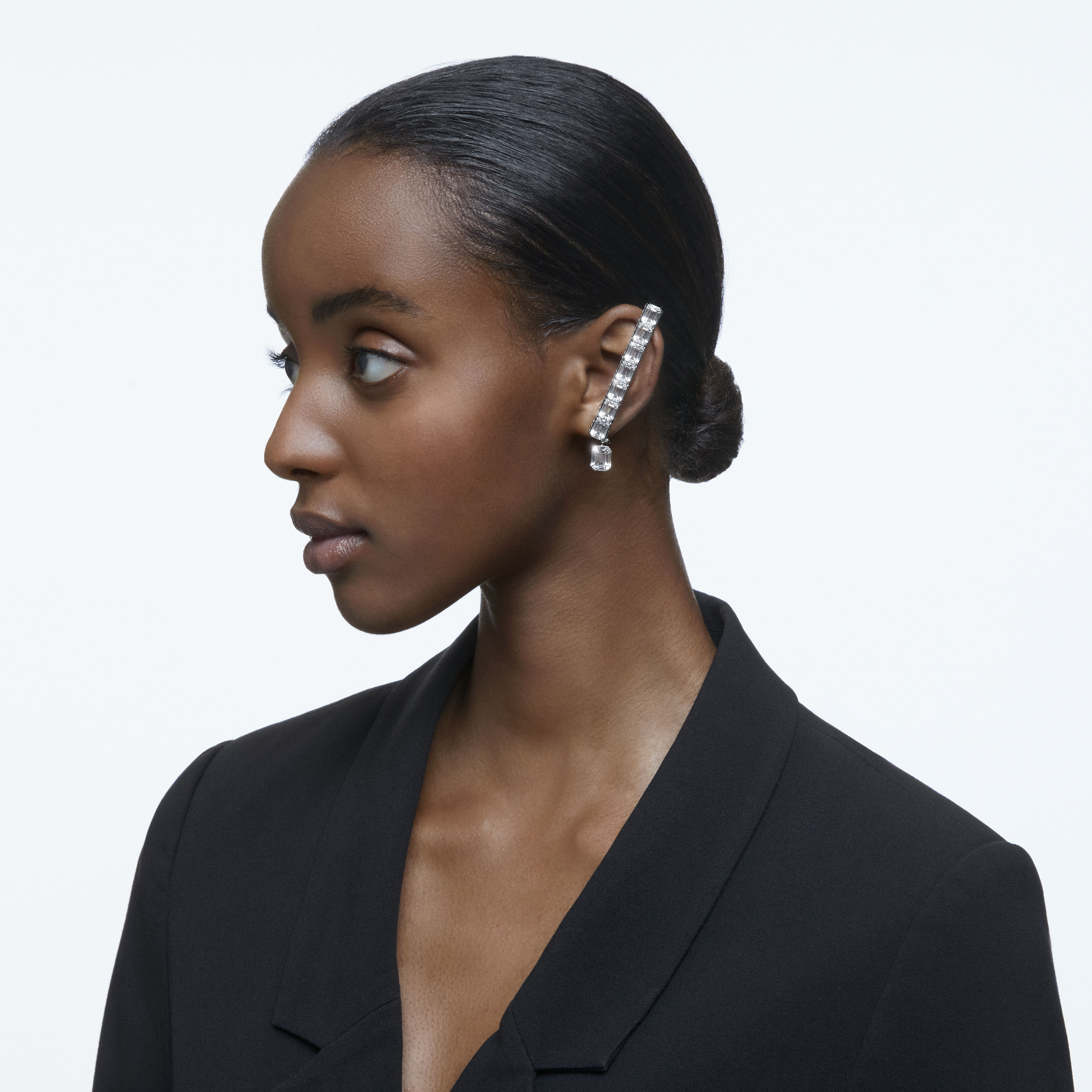 Buy Swarovski Millenia ear cuff Octagon cut crystals White Rhodium plated