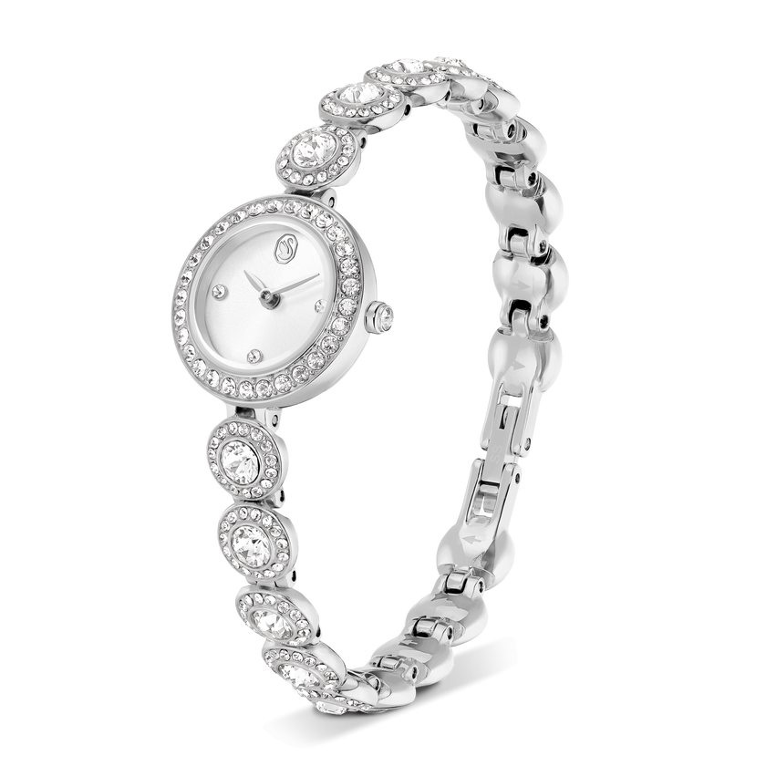swarovski una angelic watch  crystal bracelet  silver tone  stainless steel