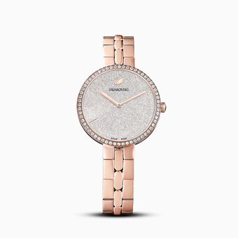 Cosmopolitan Silver Face Watch, Metal bracelet, Rose gold tone, Rose-gold tone PVD